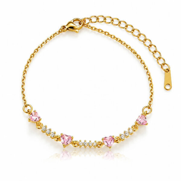 "Hearts" PVD Gold-Plated Steel Bracelet - Intensity