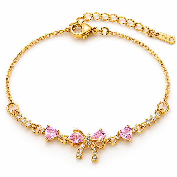 "Bow" PVD Gold-Plated Stainless Steel Bracelet - Intensity