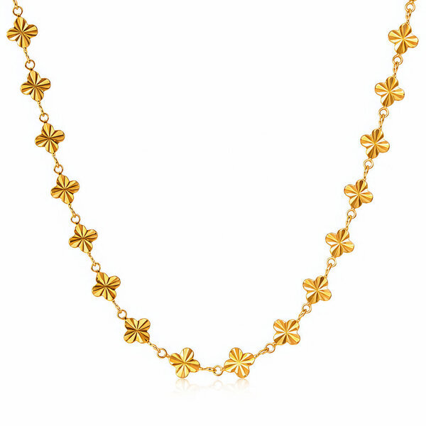 "Flower Meadow" PVD Gold-Plated Steel Necklace - Intensity
