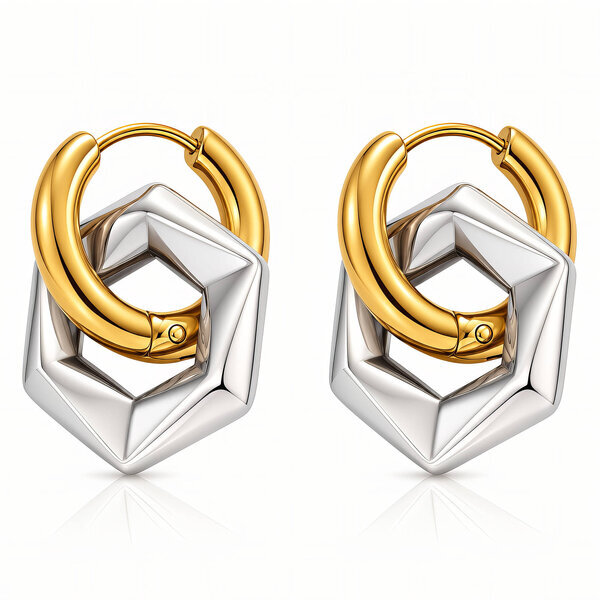PVD Gold-Plated Stainless Steel Earrings - Intensity
