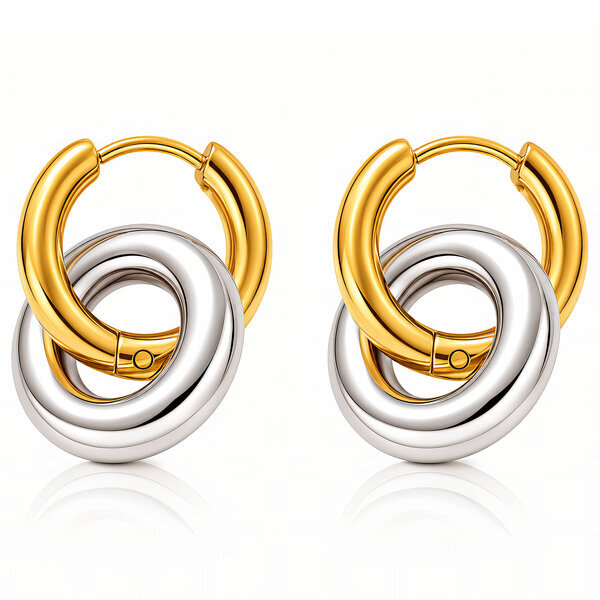 PVD Gold-Plated Stainless Steel Earrings - Intensity