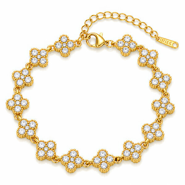 "Flower Meadow" PVD Gold-Plated Steel Bracelet - Intensity
