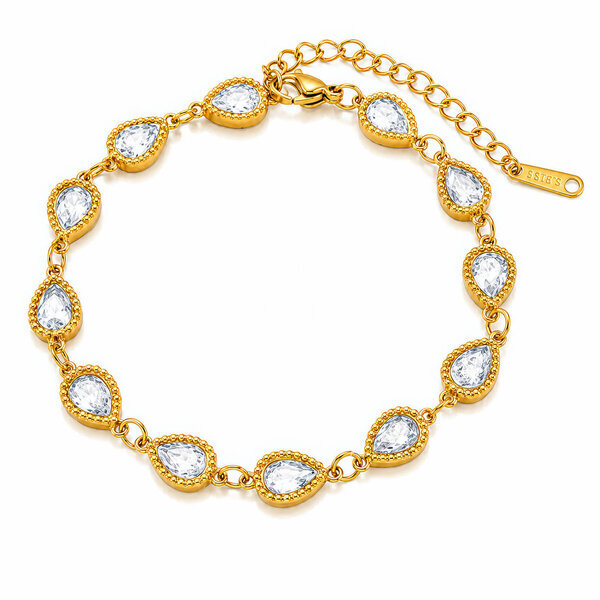 "Teardrop" PVD Gold-Plated Steel Bracelet - Intensity
