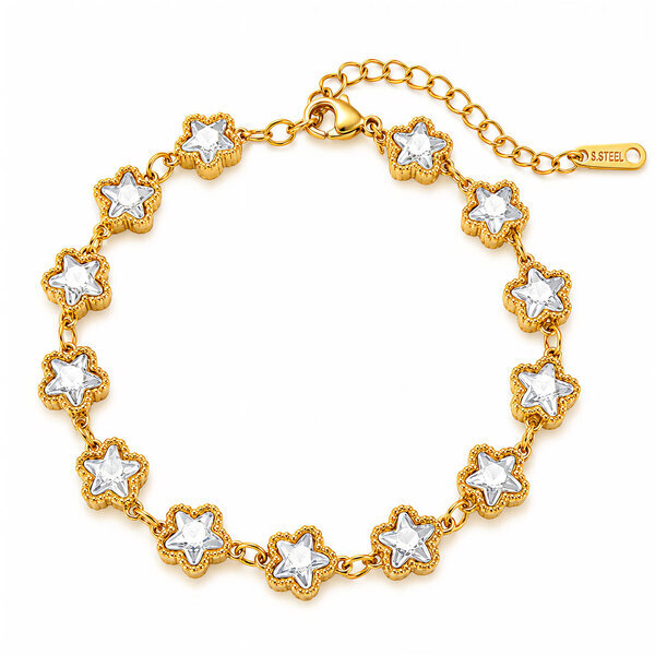 "Stars" PVD Gold-Plated Stainless Steel Bracelet - Intensity