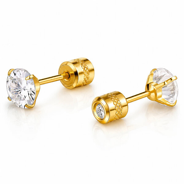 PVD Gold-Plated Steel Ear Stack Earrings - Intensity