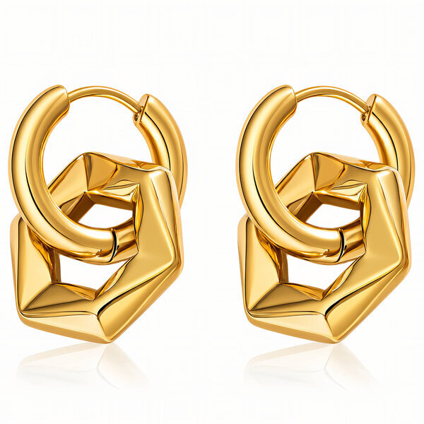 PVD Gold-Plated Stainless Steel Earrings - Intensity