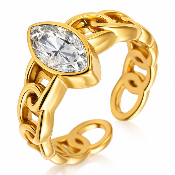 PVD Gold-Plated Stainless Steel Ring - Intensity