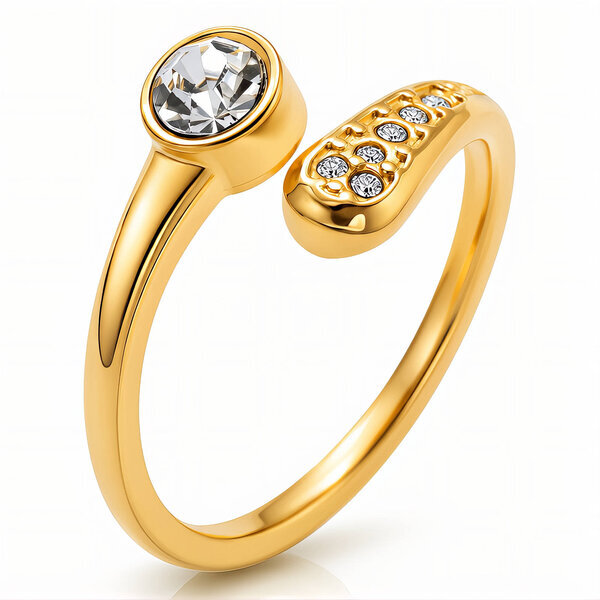 PVD Gold-Plated Stainless Steel Finger Ring - Intensity