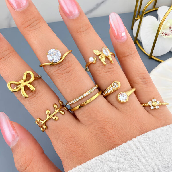 PVD Gold-Plated Stainless Steel Ring - Intensity