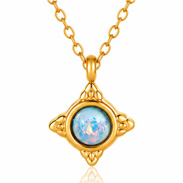 "Flower" PVD Gold-Plated Steel Necklace - Intensity