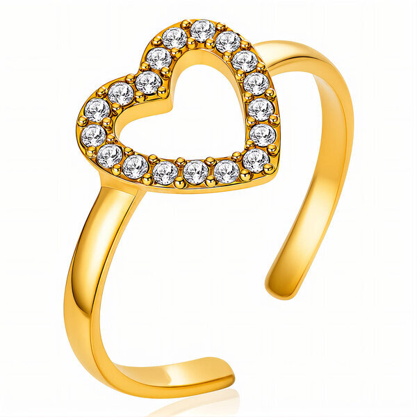 "Heart" PVD Gold-Plated Stainless Steel Ring - Intensity