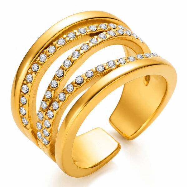 PVD Gold-Plated Stainless Steel Ring - Intensity