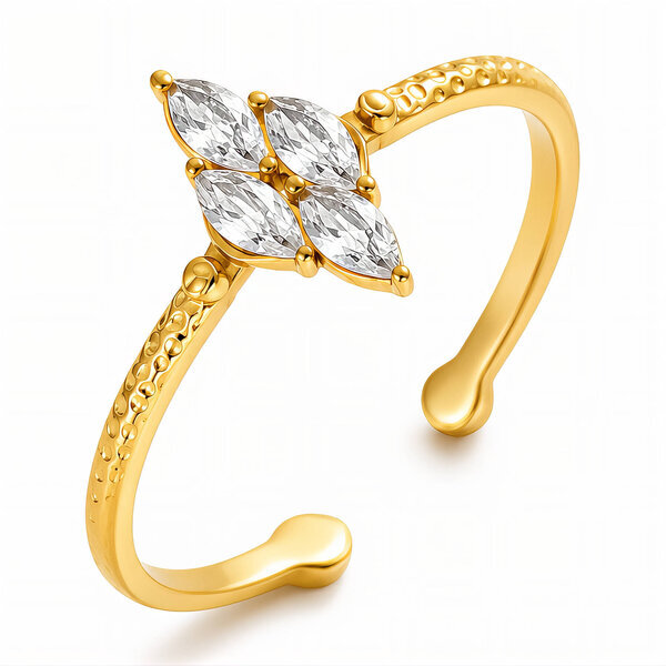 PVD Gold-Plated Stainless Steel Ring - Intensity