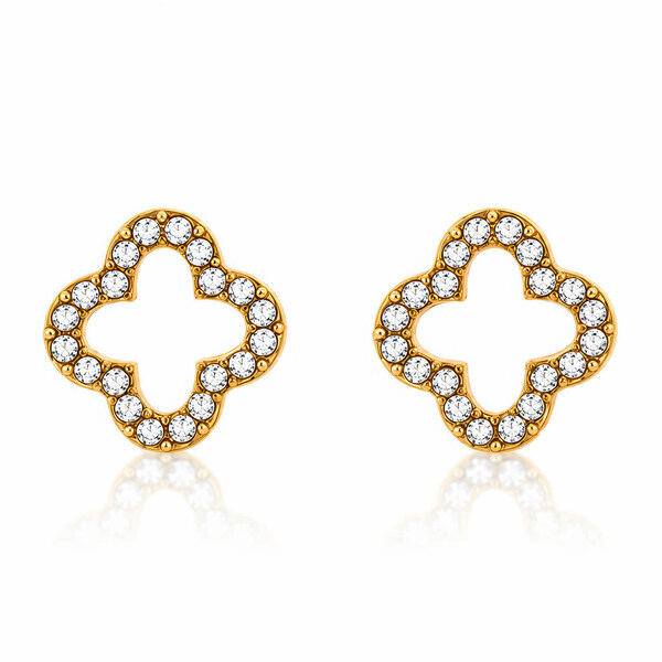"Flowers" PVD Gold-Plated Steel Earrings - Intensity