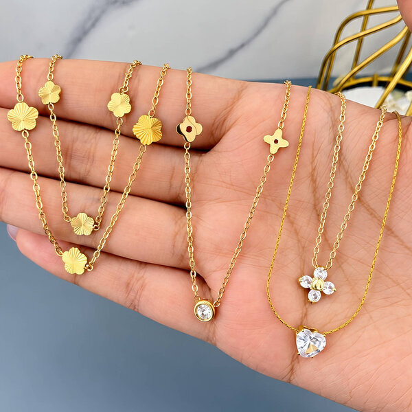 "Heart" PVD Gold-Plated Stainless Steel Necklace - Intensity