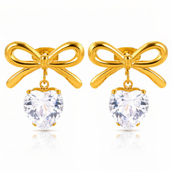 "Hearts" PVD Gold-Plated Steel Earrings - Intensity