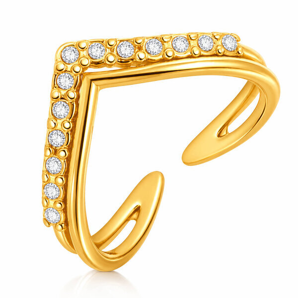 PVD Gold-Plated Stainless Steel Finger Ring - Intensity