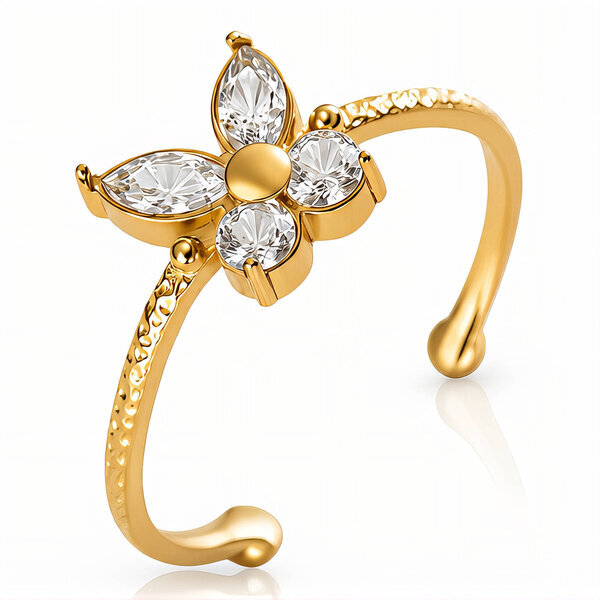 "Butterfly" PVD Gold-Plated Stainless Steel Ring - Intensity