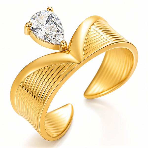 PVD Gold-Plated Stainless Steel Ring - Intensity