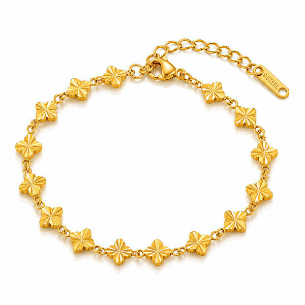 "Flower Meadow" PVD Gold-Plated Stainless Steel Bracelet - Intensity