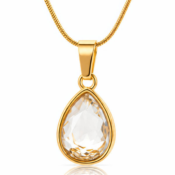"Teardrop" PVD Gold-Plated Stainless Steel Necklace - Intensity
