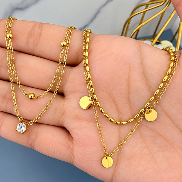 PVD Gold-Plated Stainless Steel Necklace - Intensity