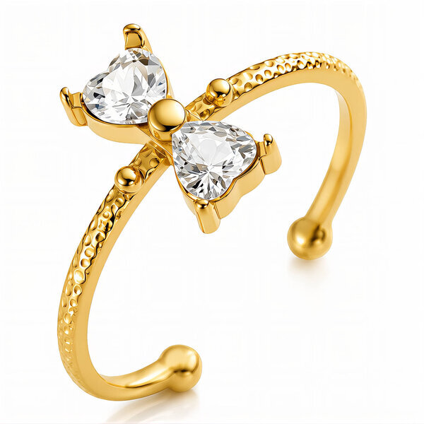 "Bow" PVD Gold-Plated Stainless Steel Ring - Intensity