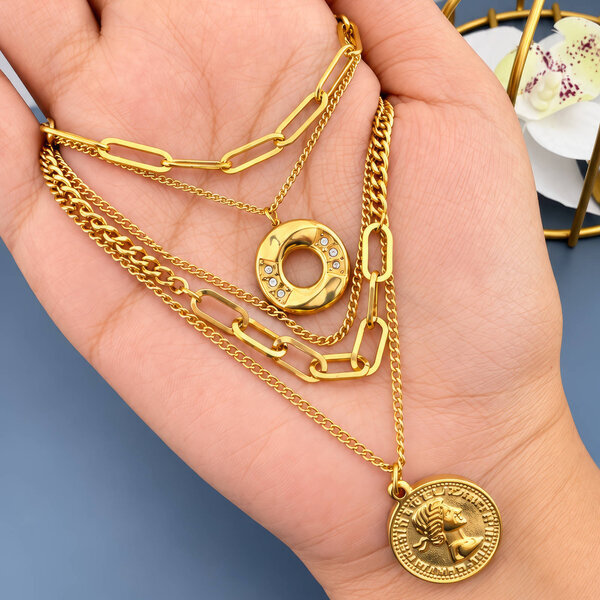 PVD Gold-Plated Stainless Steel Necklace - Intensity