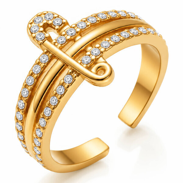 PVD Gold-Plated Stainless Steel Ring - Intensity