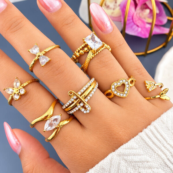 PVD Gold-Plated Stainless Steel Ring - Intensity