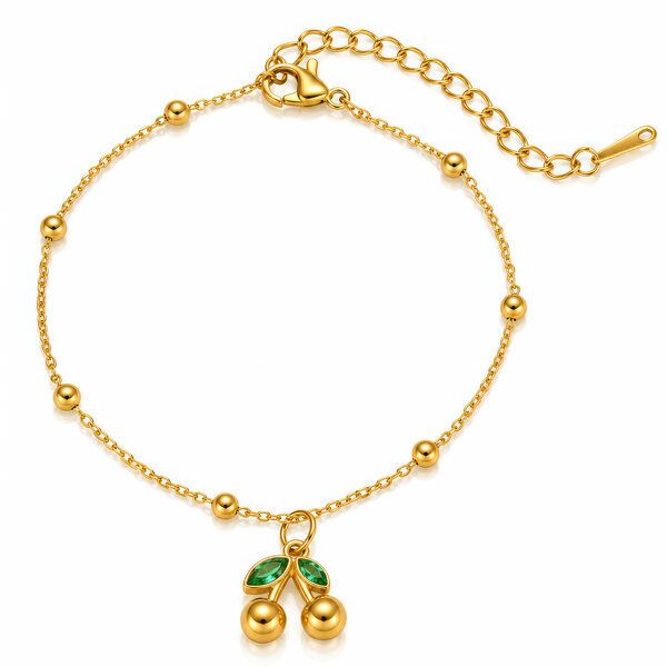 "Cherries" PVD Gold-Plated Steel Bracelet - Intensity