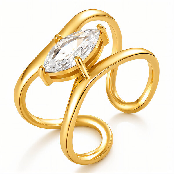 PVD Gold-Plated Stainless Steel Ring - Intensity