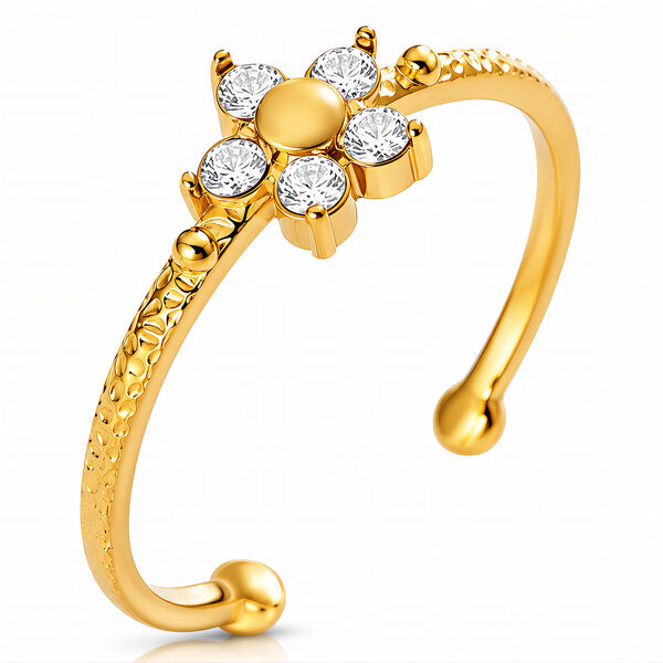 "Flower" PVD Gold-Plated Stainless Steel Ring - Intensity