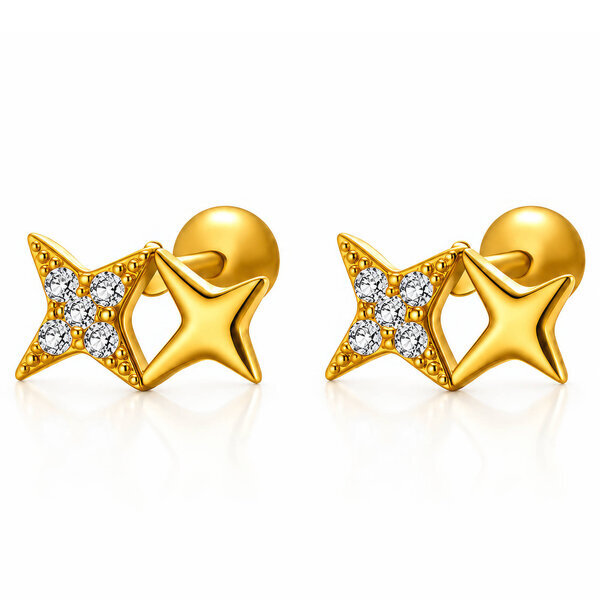 "Stars" PVD Gold-Plated Stainless Steel Earrings - Intensity