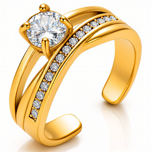 PVD Gold-Plated Stainless Steel Ring - Intensity