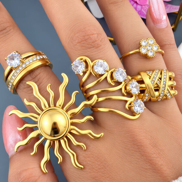 PVD Gold-Plated Stainless Steel Ring - Intensity
