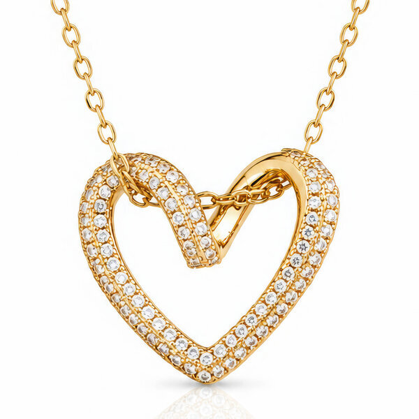 "Heart" PVD Gold-Plated Brass Necklace - Intensity