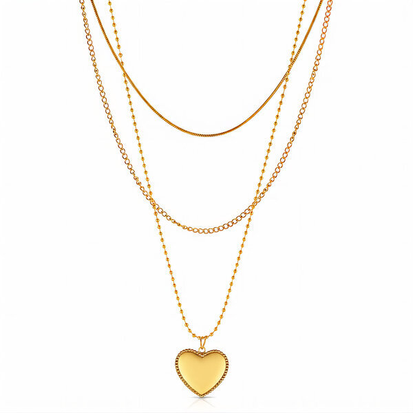 "Heart" PVD Gold-Plated Stainless Steel Necklace - Intensity