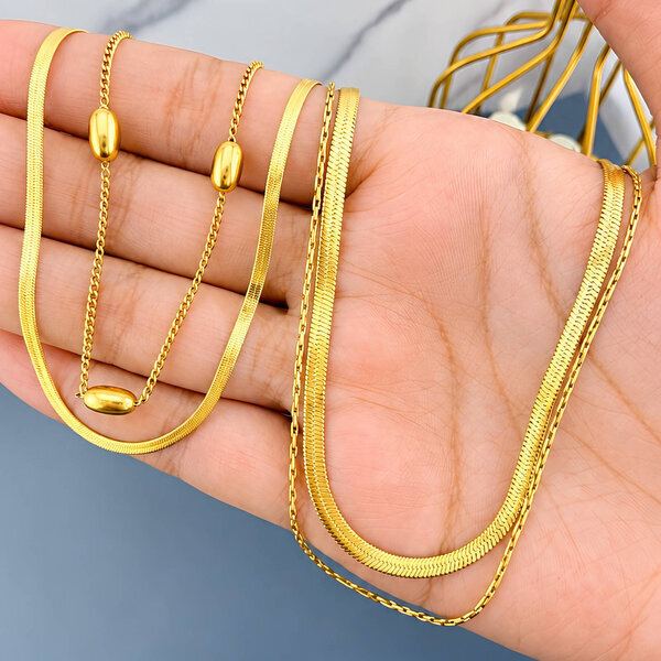 PVD Gold-Plated Stainless Steel Necklace - Intensity