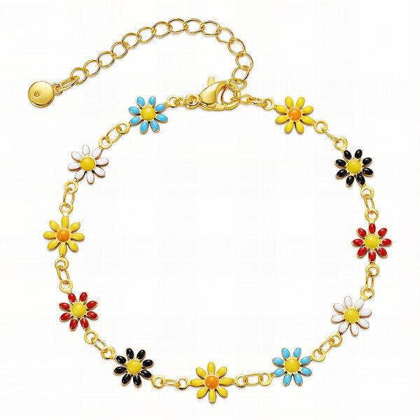 "Flower Meadow" PVD Gold-Plated Steel Bracelet - Intensity