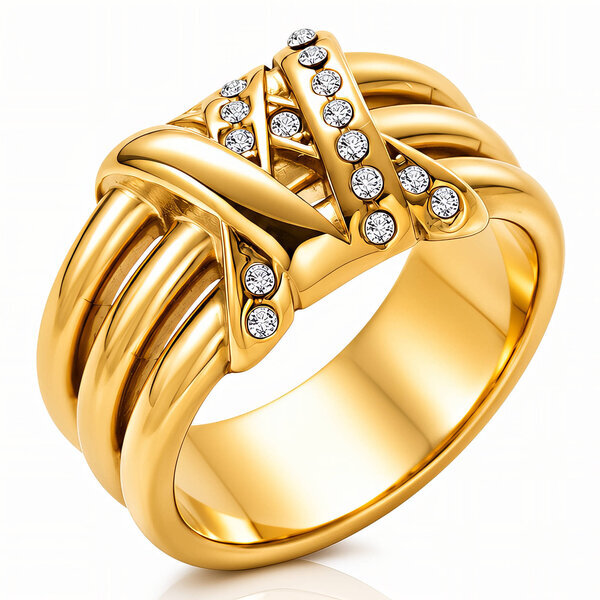 PVD Gold-Plated Stainless Steel Ring - Intensity