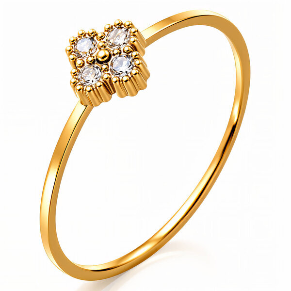 "Flower" PVD Gold-Plated Stainless Steel Ring - Intensity