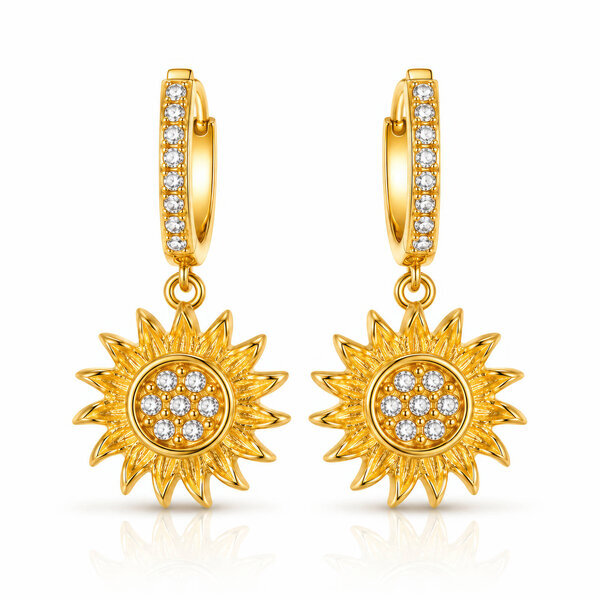 "Sun" PVD Gold-Plated Stainless Steel Earrings - Intensity