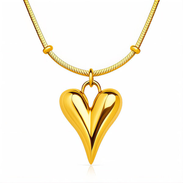"Hearts" PVD Gold-Plated Steel Necklace - Intensity
