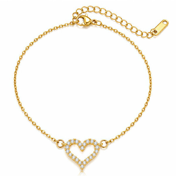 "Heart" PVD Gold-Plated Stainless Steel Bracelet - Intensity