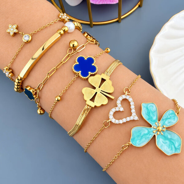 "Heart" PVD Gold-Plated Stainless Steel Bracelet - Intensity