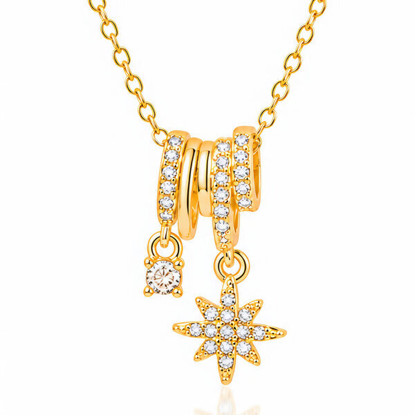 "Star" PVD Gold-Plated Brass Necklace - Intensity