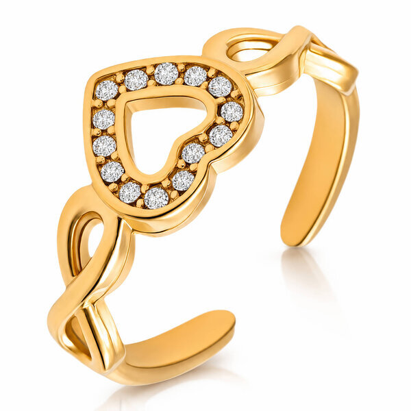 "Heart" PVD Gold-Plated Stainless Steel Ring - Intensity