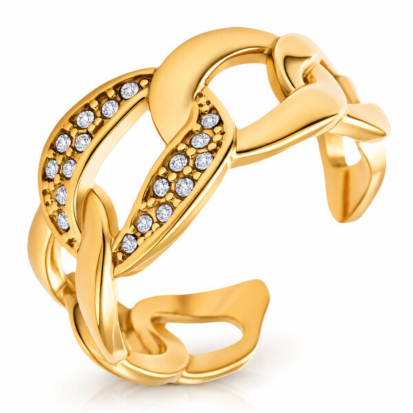 PVD Gold-Plated Stainless Steel Finger Ring - Intensity