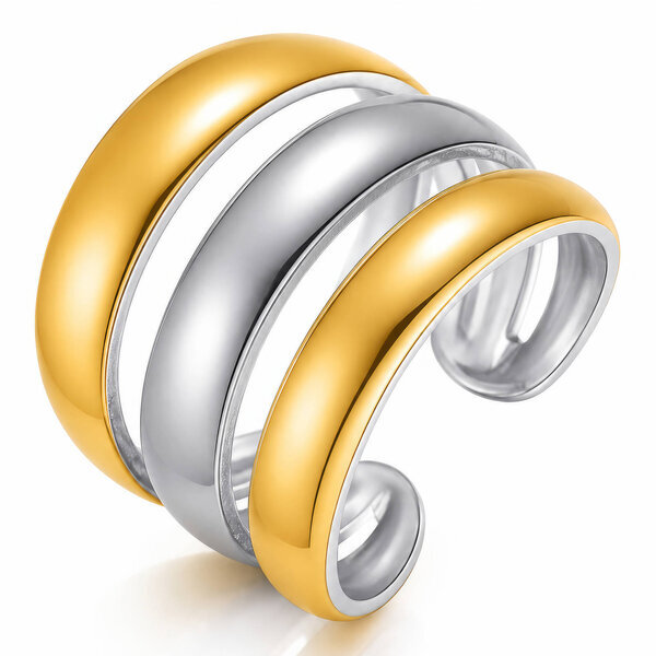 PVD Gold-Plated Stainless Steel Ring - Intensity